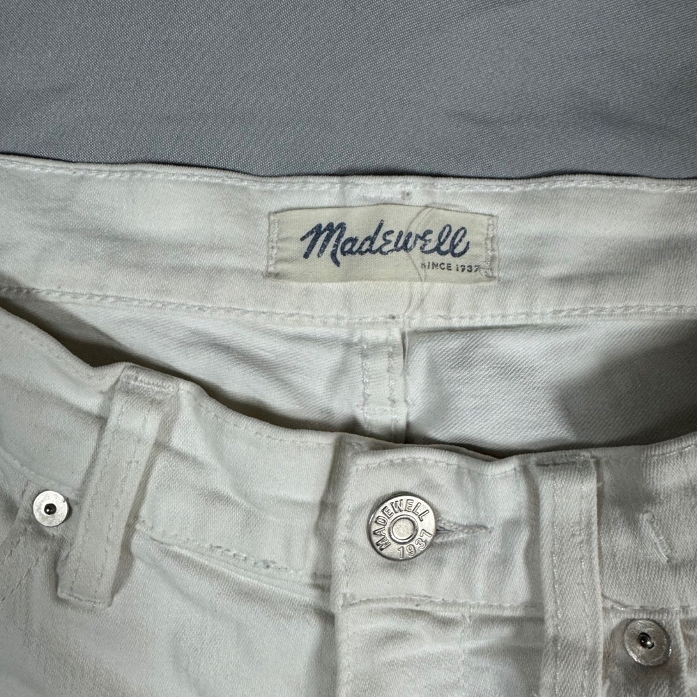 Madewell High Riser Skinny Jeans White Straight Leg Denim Women's 25 Boho - Picture 4 of 12